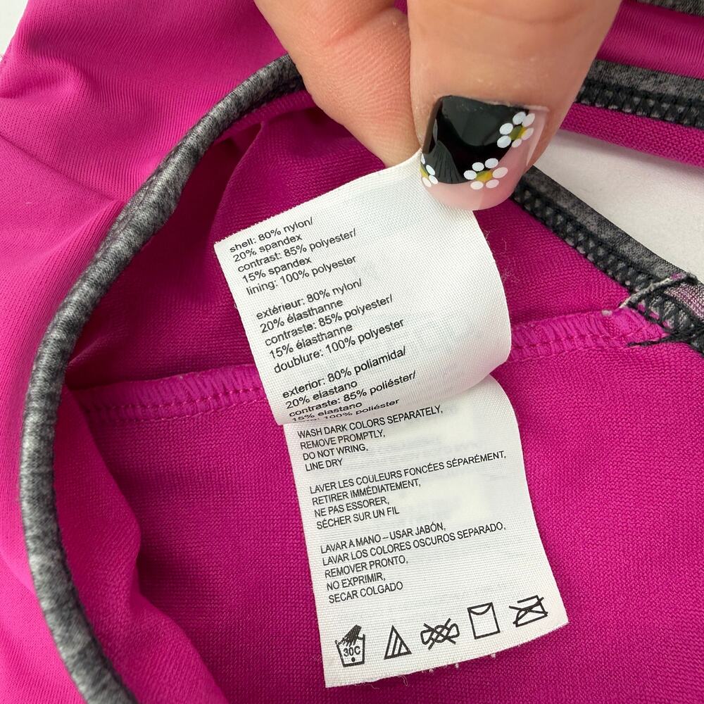 Speedo Girls Pink & Grey Halter One Piece Swimsuit Size 14 - Picture 5 of 5